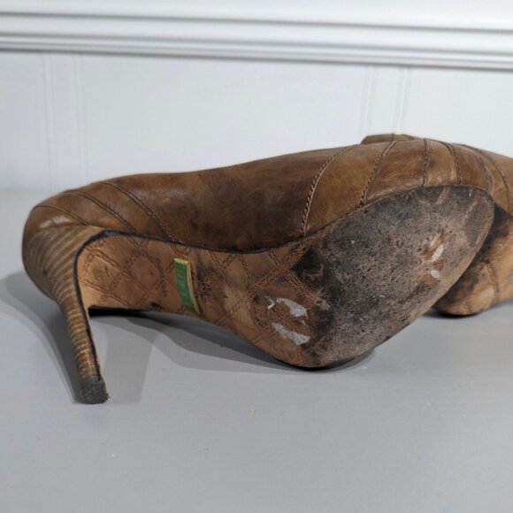 L.A.M.B brown leather peeptoe stilletto - Picture 4 of 12